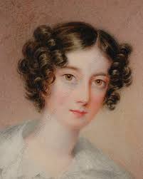 Frederick Harding (exh.1814-1857) "Portrait of a Lady with Dog" miniature  (m)