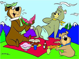 Cartoon family having picnic in the park on a sunny day. Yogi Bear Cartoon Yogi Bear Old Cartoons