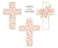 Watercolor cross clipart, pink floral cross watercolor clipart, roses and flowers, christian cross floral. Watercolor Easter Cross Clipart Coral Peony Floral Frame Clip Etsy In 2021 Easter Cross Etsy Digital Art Clip Art