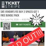 $85 Vendor's Fee Buy 2 Spaces Get 1 Free Bundle Pack