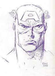 Captain America Head Sketch In Alfredo Quintero S Sold Comic Art Gallery Room 362125 Superhero Sketches Captain America Comic Comic Art