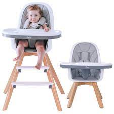 Product title tobbi baby high chair 3 in 1 convertible play seat b. Amazon Com Han Mm Baby High Chair With Removable Gray Tray Wooden High Chair Adjustable Legs Harness Feeding Baby High Chairs Baby