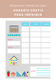 Horario Imprimible Para Organizarse En Casa Mientras Los Ninos No Tengan Escuela Yomequedoencasa Horario Para Ninos Horario Imprimible Rutina Diaria De Ninos
