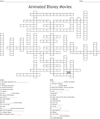 If you're a true crossword puzzle fan who also loves movies, one puzzle won't be. Animated Disney Movies Crossword Wordmint