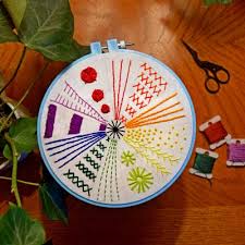 Cotton embroidery floss (used one color variation treads) needle fabric. Sarah S Hand Embroidery Tutorials Library Of Embroidery Stitches Patterns Projects And Books