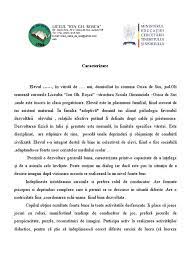 Am ales insa la clasa pregatitoare fimo. Caracterizare Elev