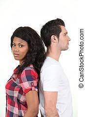 Two People Standing Back To Back Canstock
