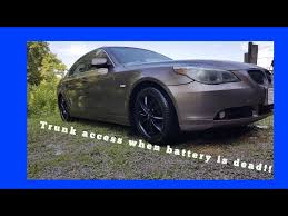 I've seen this scenario occasionally at golf courses where the owner sits on the trunk lip, sets the keys inside the trunk, changes their. How To Open A Bmw Trunk When The Battery Is Dead Youtube