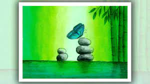 Gold leaf takes this acrylic painting from modern to masterful. Easy Scenery Drawing For Beginners Nature Scenery Painting Go Green Pa Easy Scenery Drawing Easy Nature Drawings Diy Canvas Art Painting