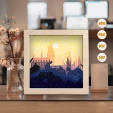 Magic School 2 Paper Cut Light Box Template, 3D Shadow Box SVG Files,  Shadow Box Paper Cut, Light Box SVG, 3D Papercut Light Box SVG File