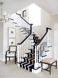 Black And White Stair Railing Entryway Black And White Stairs Home Staircase Design
