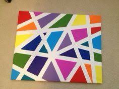 Masking Tape Art Rainbow Painting Tape Designs Kids Canvas Art Simple Acrylic Paintings