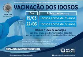Responda ao sms para confirmar o agendamento. Segunda Feira 15 Inicia A Vacinacao Para Idosos Acima De 75 Anos Em Nazare Paulista