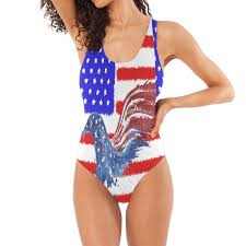 Eagle America Flag Swimwear Monokini Set For Women Lady