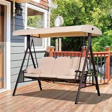 Check spelling or type a new query. Outsunny Swing Chair 3 Person Black Steel Outdoor Swing With Tilt Canopy 84a 068 Rona