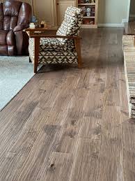 The floors here are a 50/50 blend of dark walnut and ebony. Prefinished Hickory Wood Flooring Sheoga Hardwood Flooring