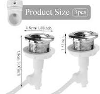 3 Stücke Toilettenspülknopf, 38 mm Drucktaste Toilette, Toiletten  Wassertank Drucktasten, Flush Chrome Push Button, für Wassertank Spülung  Toilette ...