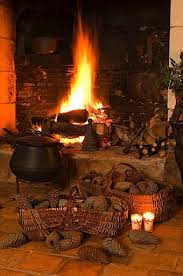 Webb (walkinlove24) on we heart it, your everyday app to get lost in what you love. The Pinecone Pile In Front Of The Fireplace Calls To Mind The Aroma Of The Fire Itself What A Sensory Experience This Witch Cottage Fireplace Cozy Fireplace
