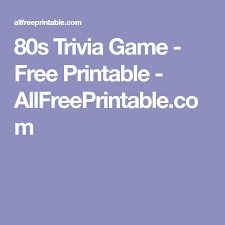 It's like the trivia that plays before the movie starts at the theater, but waaaaaaay longer. 80s Trivia Game Free Printable Allfreeprintable Com Trivia Games Trivia Free Trivia Games