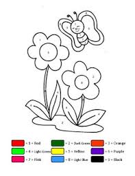 It's fun to learn numbers and colors for the first we also have addition, multiplication for the older kids, easter color by number, christmas color by number and. Easy Color By Numbers Art Butterfly And Flower Printable Learn Number And Colors