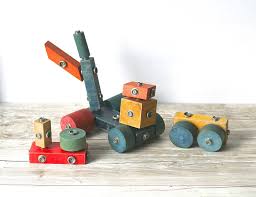 Vintage Wooden Snap Building Blocks 16 Pieces Etsy Wood Toys Wooden Toys