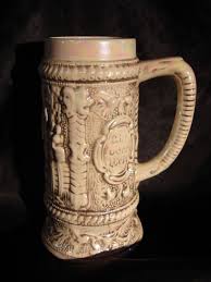 German Themed Ceramic Beer Beer Glass Mug Bier Oder Wein Brown Beer Beer Glass Beer Mugs