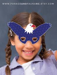 Patriotic 4th of July Red White & Blue Bald Eagle Mask Printable America  Mask Bald Eagle Bird Mask Halloween Party Printable Photo Booth USA