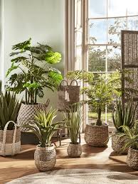 New Three Seagrass Basket Planters Indoor Plant Pots Planters Decorative Home Accessories Luxury Homeware Plants Indoor Plant Pots Basket Planters