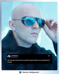He didn't just shave his head — he shaved off the competition 😎✨ Nicholas  Hoult proving confidence really is the best hairline. 🧠🕶️