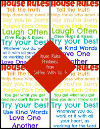 Kids need consequences to help them make better choices the next time. House Rules Free Printables Coffee With Us 3
