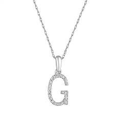 joelle jewelry joelle diamond initial letter g pendant necklace 14k gold 1 10 ct tdw 16 chain 16 chain walmart com in 2021 initial pendant letter pendant necklace white gold diamonds