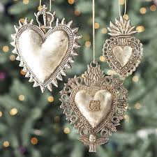 Sacred Hearts Set Of 3 Ornement De Coeur Art Cœur Art Mexicain