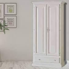 Armadio Ingresso In Legno Massiccio Di Pioppo 2 Ante Art 474 A Shabby Chic Bianco