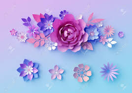 All pastels ~ both bright + soft. 3d Render Decorative Neon Paper Flowers Isolated Floral Clip Stock Photo Picture And Royalty Free Image Image 120556905
