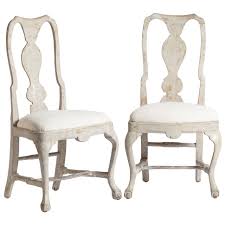 Pair Of Antique Swedish Rococo Side Chairs With Carved Ball And Claw Feet 1stdibs Com Chair Furniture Annie Sloan Furniture