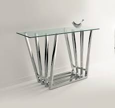 Octet Console Table Striking Stainless Steel Frame With 12mm Clear Glass Top Metal Furniture Furniture Glass Top Table