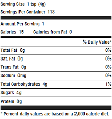 Nutrition Facts Billington S Natural Demerara Sugar Ingredient Demerara 99 Sucrose Sticky Texture And Rich Organic Sweetener Stevia Calories In Sugar