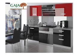 Neu küche 180 cm / 2 jahre garantie. Kuche 180 Cm Hochglanz Schwarz Rot Gaja Kuchen Shop
