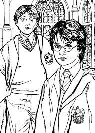Together with his faithful friends ron and hermione, he has a long way to go to defeat evil and stop the sworn enemy of voldemort. Harry Potter And Ron Weasley Coloring Page Free Printable Coloring Pages For Kids