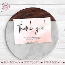 It's not an antiquated form of etiquette, thank you cards remain a staple way of sending your gratitude and appreciation even today. Pink Water Color Thank You Shopping Card Business Thank You Card Pink Quillfully Digital
