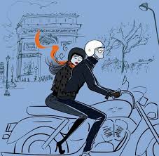 Couple On Motorcycle 3 Bike Drawing Bike Illustration Motorcycle Illustration