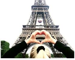 Image of Eiffel Tower with the caption She has never been to Paris