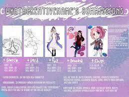 If you like my art and want to support me, i'm really itching to draw some ocs. Commission Sheet By Gothic Galaxy On Deviantart