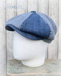 Oversized Newsboy Cap Slouchy Denim Patchwork Hat Newsboy Cap Denim Patchwork Newsboy