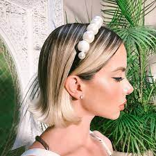 Pearl Headband Short Hair Styles Short Straight Hair Hair Styles
