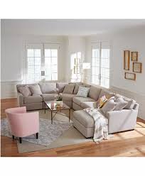Furniture Radley 5 Piece Fabric Chaise Sectional Sofa Created For Macy S Rev In 2020 Sectional Sofas Living Room Fabric Sectional Sofas Sectional Living Room Layout