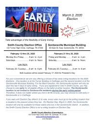 Early Voting Begins This Week For March 3 2020 Primary Election Smith County Insider