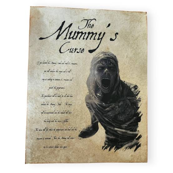 The Mummy's Curse sketchbook pages aged tea stained prints on handmade paper