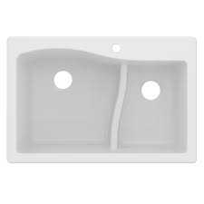 The blanco diamond 60/40 double bowl undermount kitchen sink with low divide features a 60/40 bowl design, offering plenty of room for rinsing, washing, soaking, spraying, and straining operations. 33 Drop In Undermount Granite 60 40 Double Bowl Kitchen Sink In White