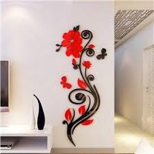 Beautiful Acrylic Flower Shape Home Decorative 3d Wall Stickers Wall Paint Designs Wall Painting Decor Wall Stickers
